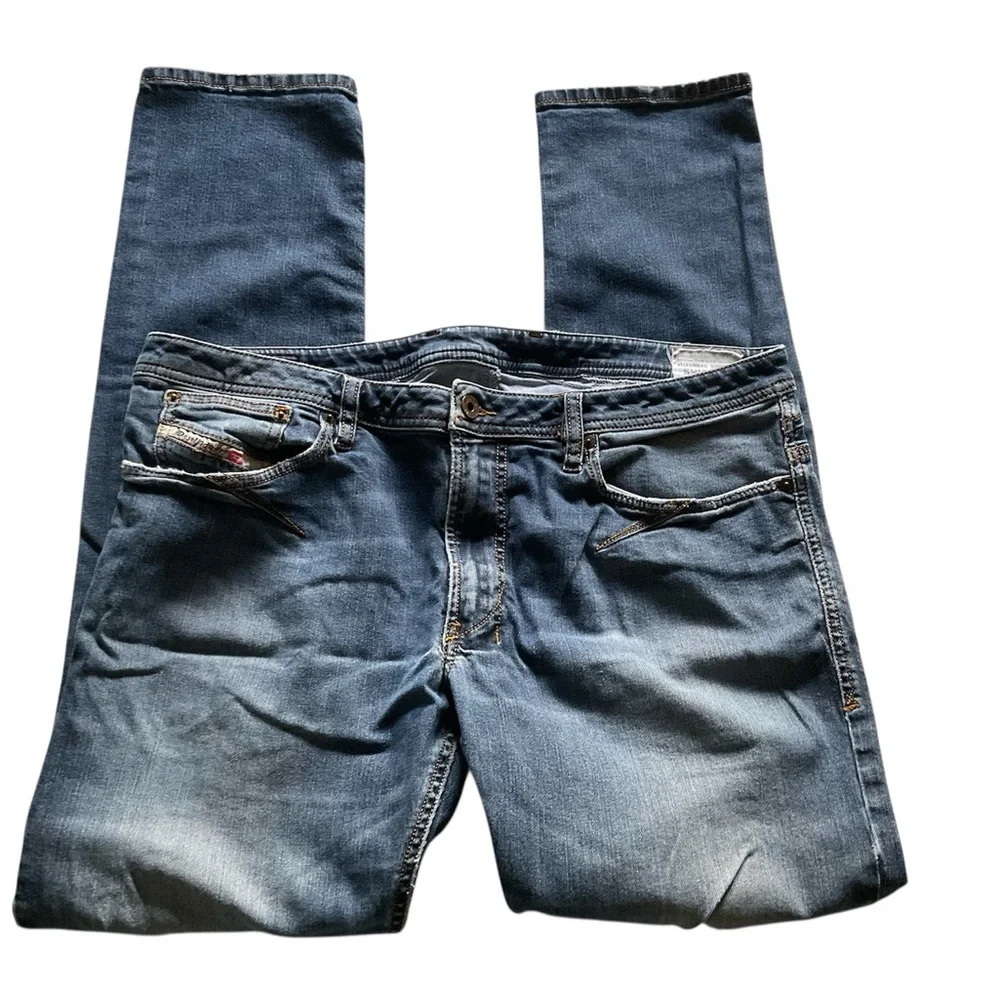 DIESEL Jeans Shioner Slim Skinny ORB80 Stretch Worn Faded Distressed Mens 36 32